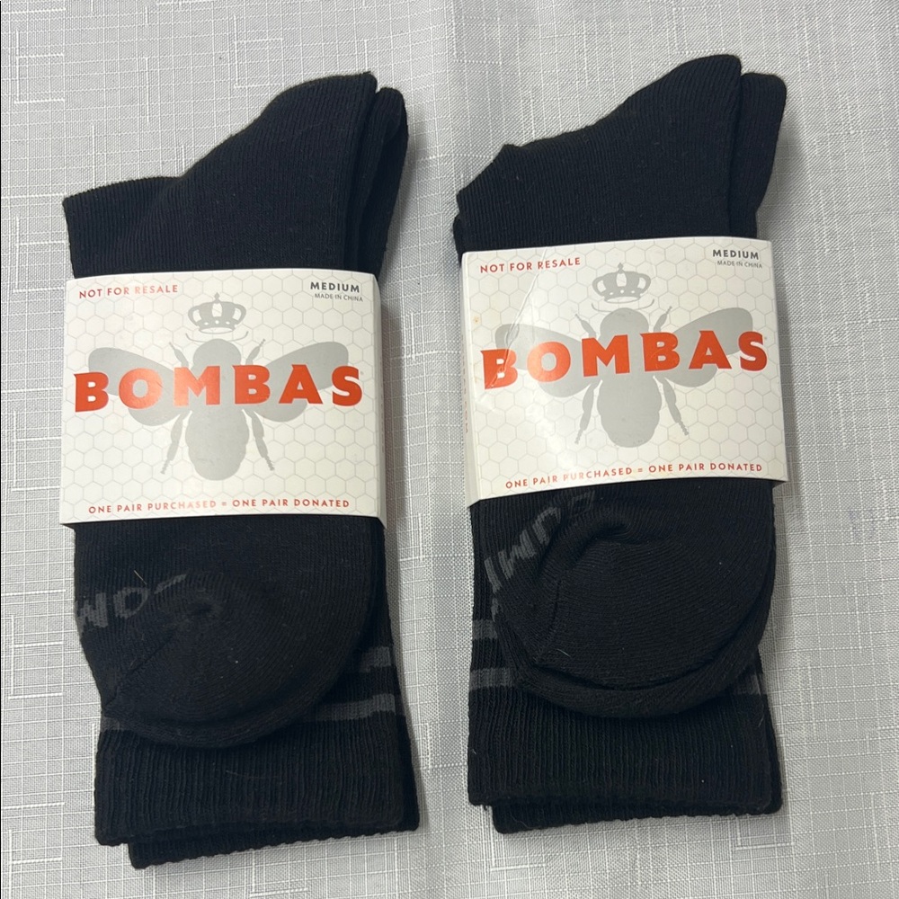 Bombas Black Casual Crew Socks - Pair of 2
